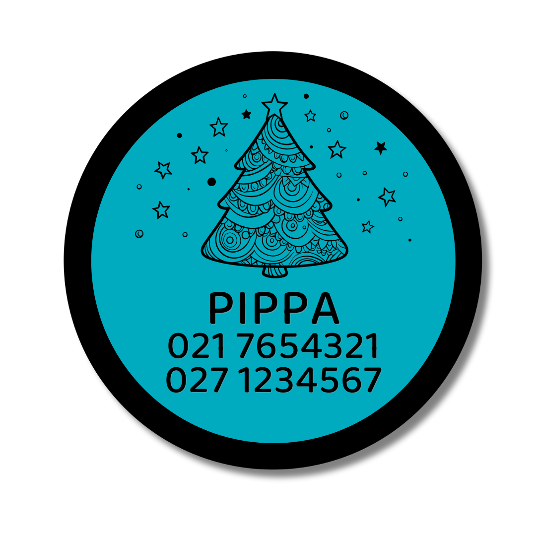 Slide-On Dog ID Tag - Christmas Tree