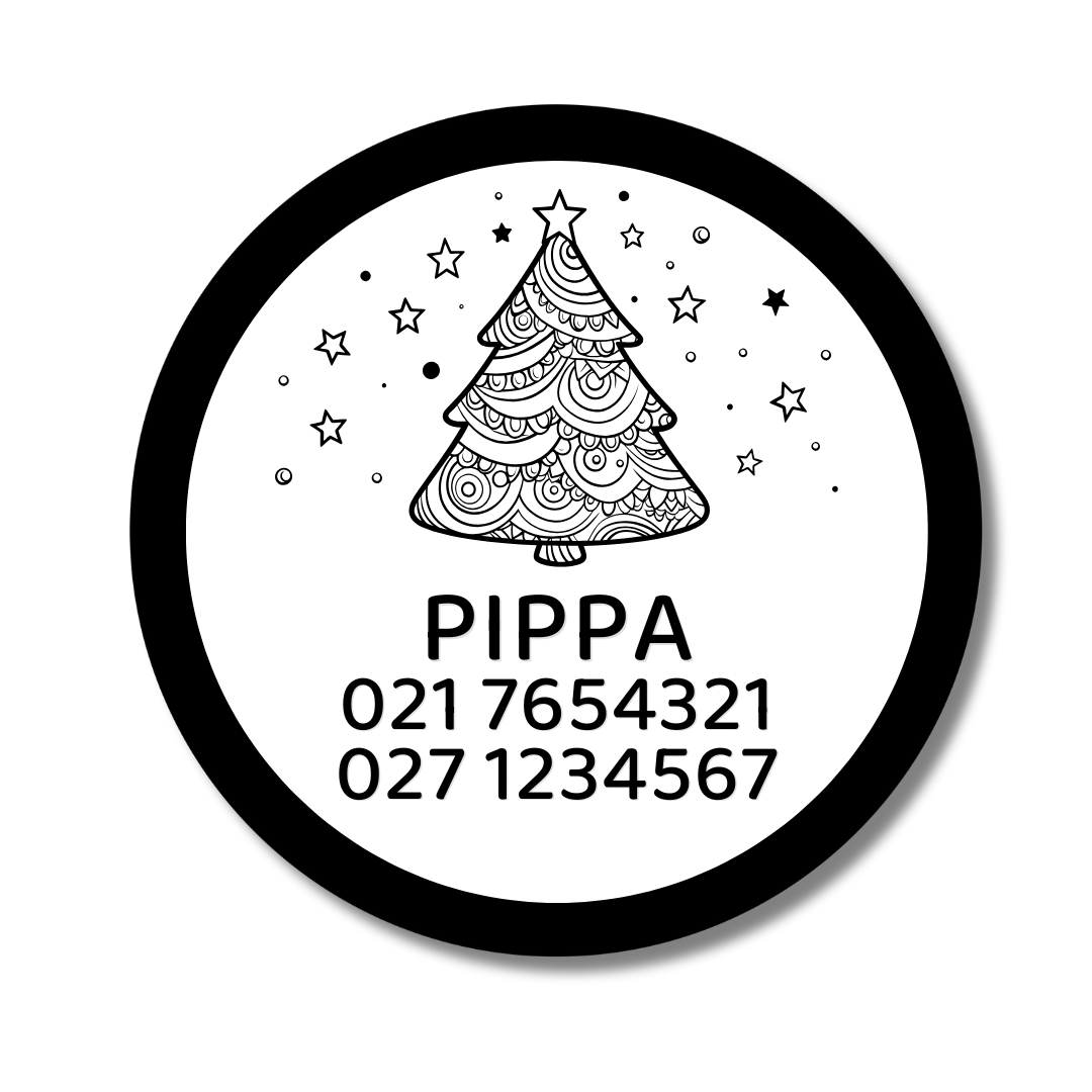 Slide-On Dog ID Tag - Christmas Tree