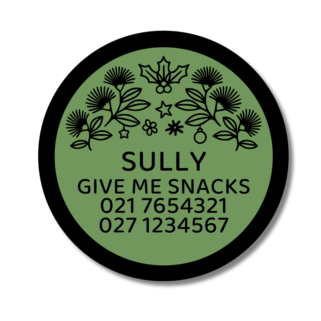 Slide-On Dog ID Tag - Pohutukawa