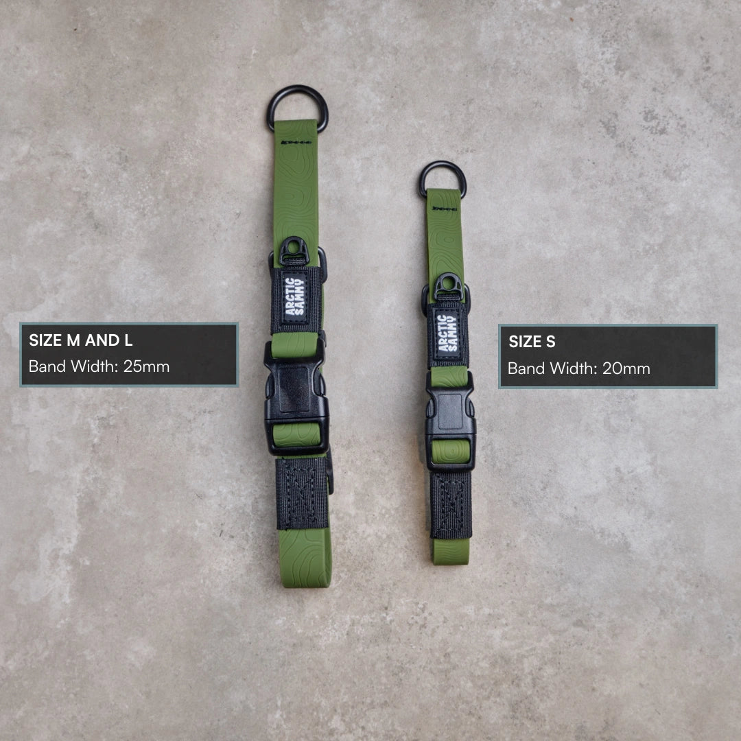 Olive Terraflow Waterproof Martingale Dog Collar