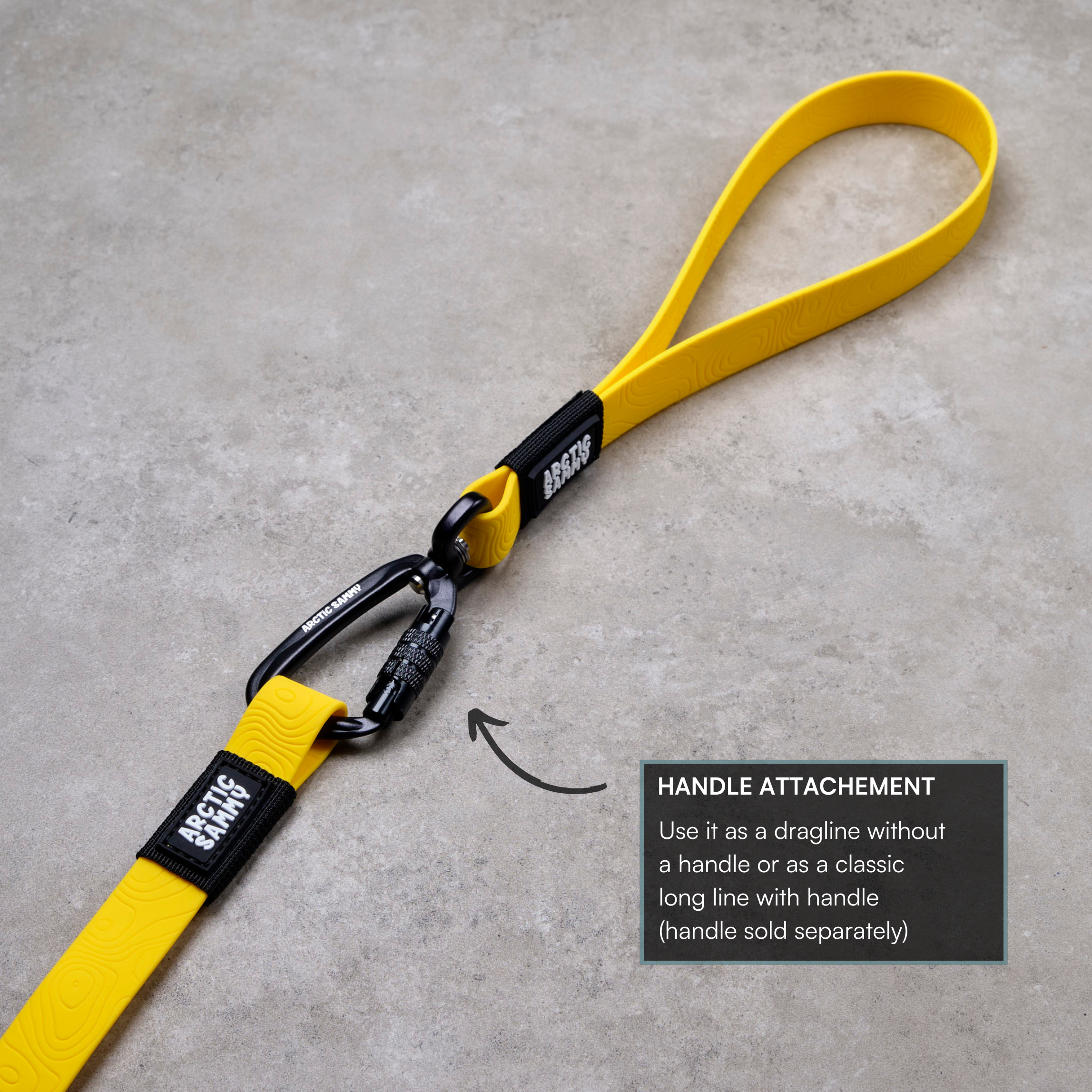 Mustard Yellow Terraflow Long Line Dog Leash - Handle